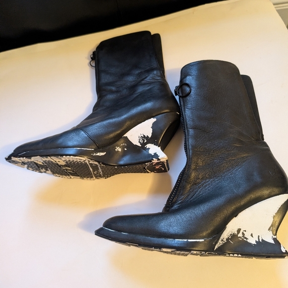 John Fluevog Heebie Jeebies Wedged mid-calf boot size 9 in VGUC - Picture 8 of 14